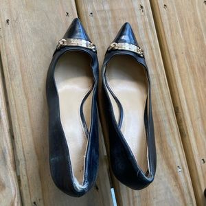 Black leather Coach heels Size 8.5